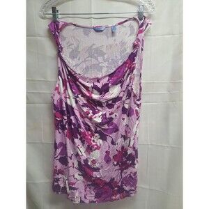Izod Womens Purple Floral Size Large Tank Top